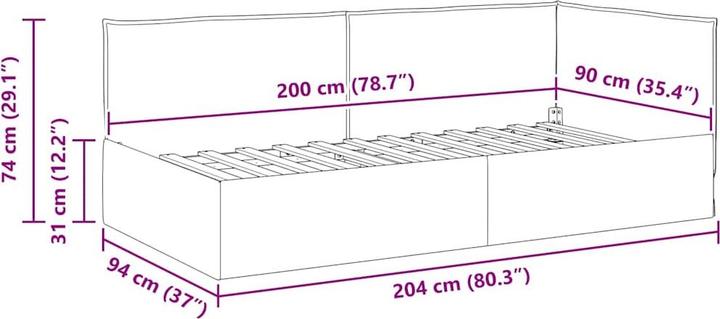 Immagine prodotto vidaXL Eck Daybed (90 x 200 cm)