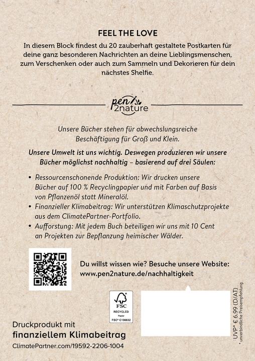Produktbild Postkartenblock Feel the Love (42 Stk.)