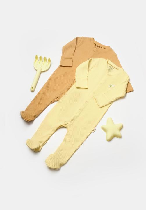 Produktbild BabyCosy Strampler mit Füssen, 2 Pack (56)