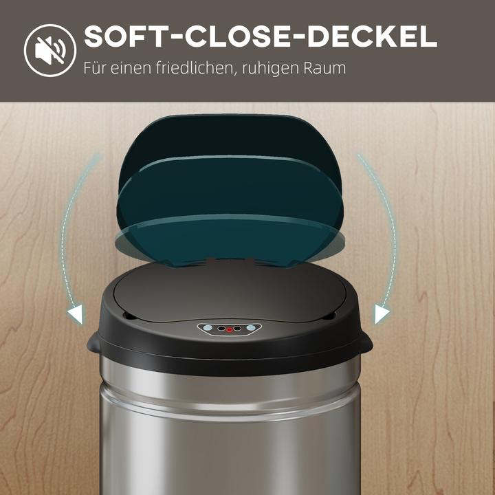 Produktbild Homcom Sensor-Mülleimer Edelstahl, Kunststoff Silber (30 l)