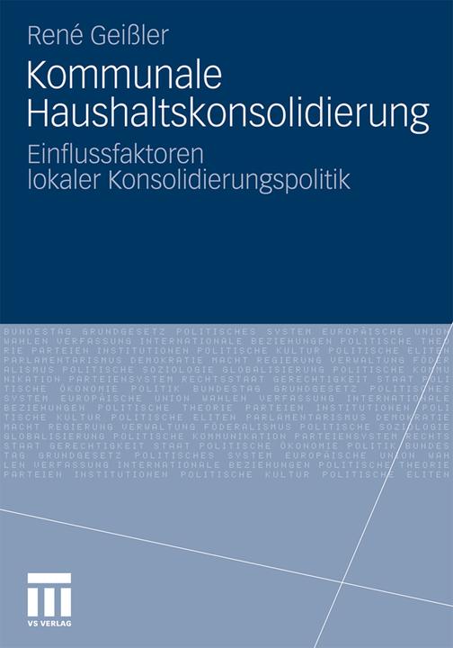Produktbild Kommunale Haushaltskonsolidierung (Deutsch, René Geissler, 2011)