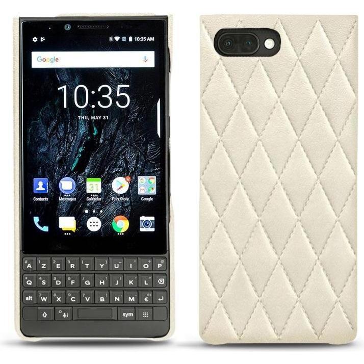 Thumbnail - Noreve Lederschutzhülle (Blackberry KEY2), Smartphone Hülle, Weiss