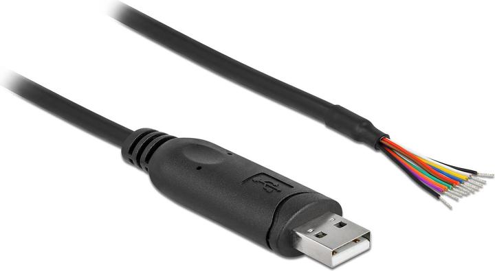 Actual product image Delock Adapter cable USB 2.0 Type-A to serial RS-232 with 9 open cable ends + shield 1 m (1 m, Industrial cables)