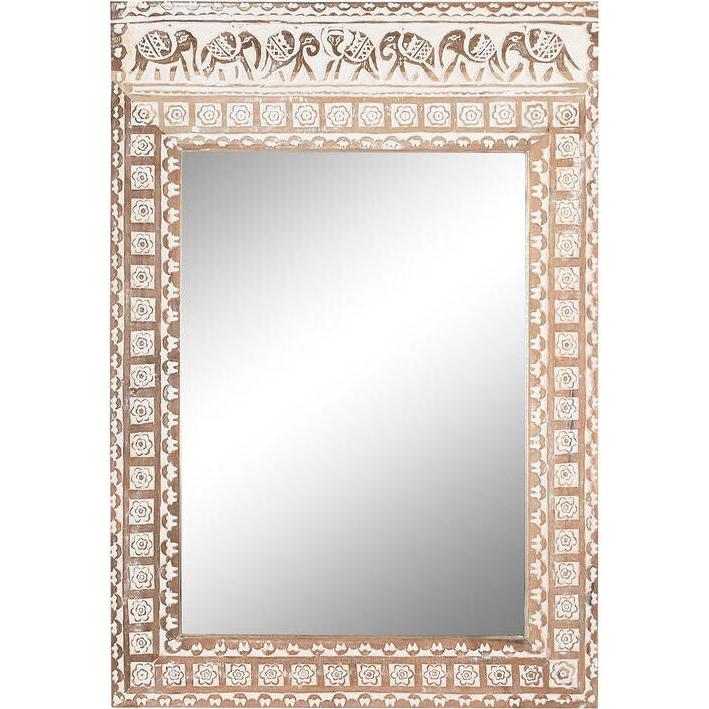 Esprit, Specchio, Wall mirror Home White Natural Elephant Indian Man 83 x 4 x 121 cm