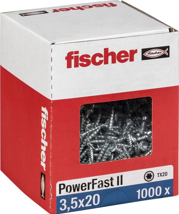 Produktbild Fischer PowerFast II 3,5x20 SK TX VG blvz 1000 (1000 Schrauben pro Stück)