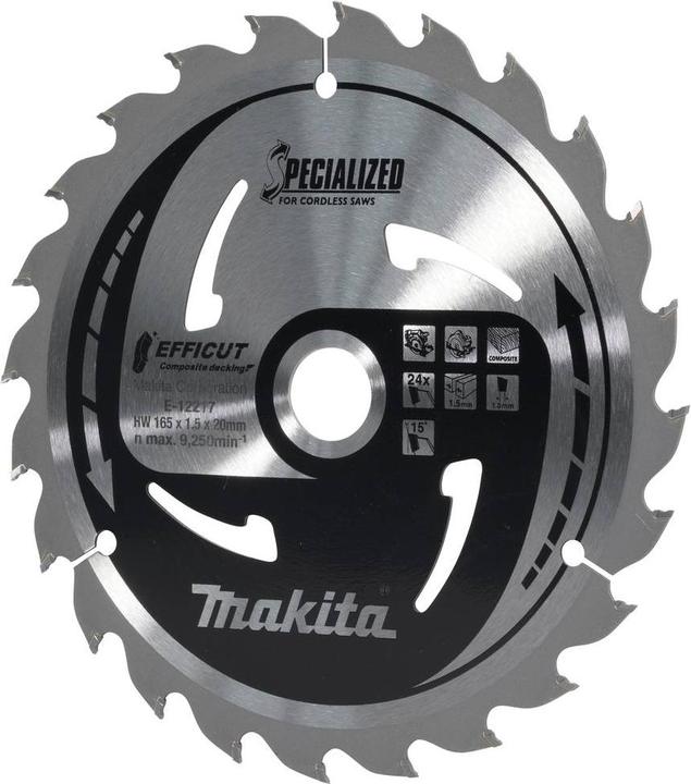 Productafbeelding Makita Zaagblad 165x1,5x20, 24Z EFFICUT