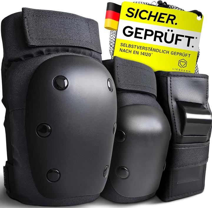 Image du produit Liebkern Skate Protektoren Set für Inliner & Skateboards (L, Protège-poignets, Genouillère, Coudes, 6 pièces)