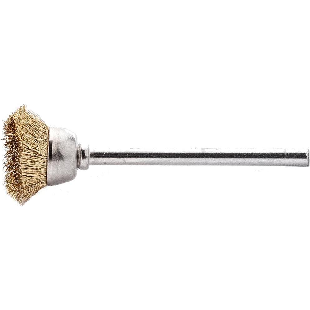 Lessmann, Schleifmittel, Miniatur-Topfbürsten mit 3,0 mm Schaft Drm 18 mm Messingdraht MES gew. 0,10 mm hoch 6 mm