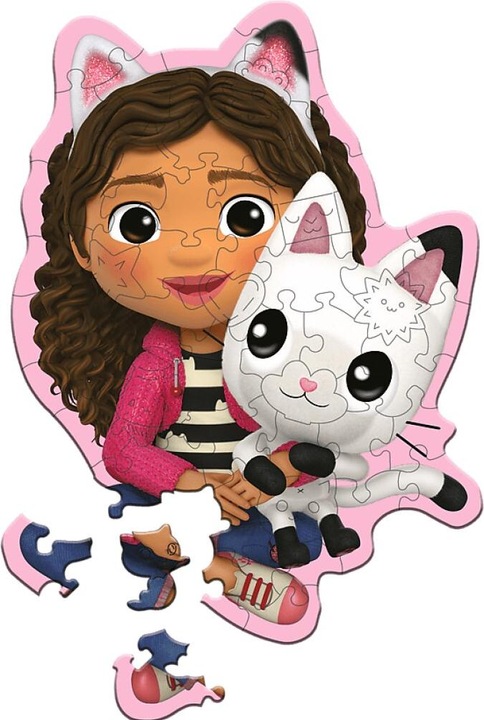 Productafbeelding Trefl Houten Puzzel Speciale Vorm 50 - Gabby's Poppenhuis (50 onderdelen)