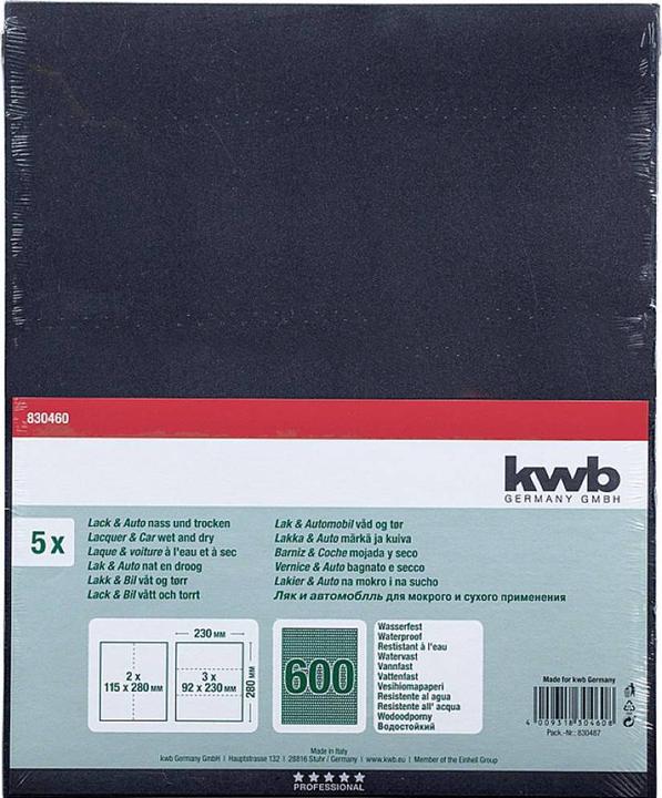 Actual product image kwb Sanding sheet waterproof K 600, 5 pcs. (K600)