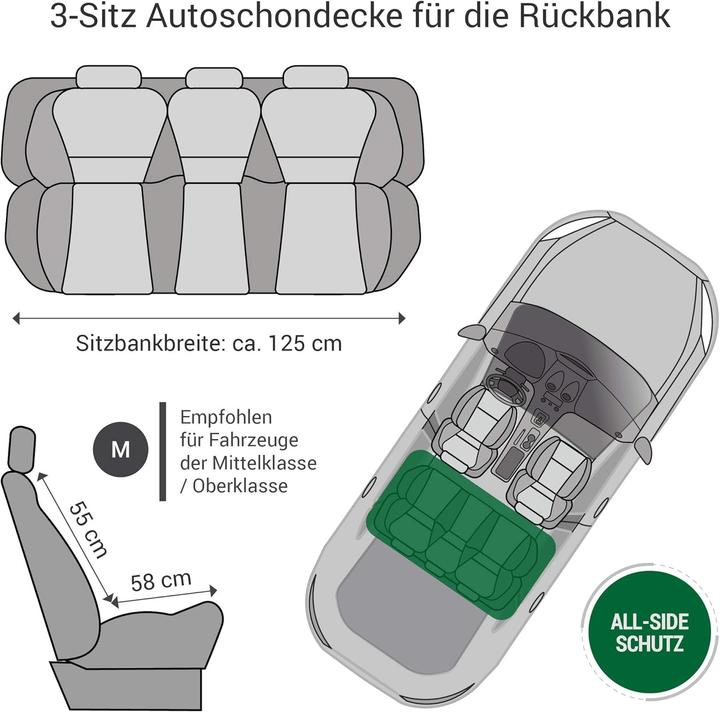 Produktbild Doctor Bark 3-Sitz-Autoschondecke (Hund, Waschbar, Waschmaschinenfest, Faltbar)