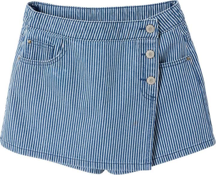 Vertbaudet Denim-Hosenrock gestreift Mädchen, Bundweite verstellbar (92, 98)