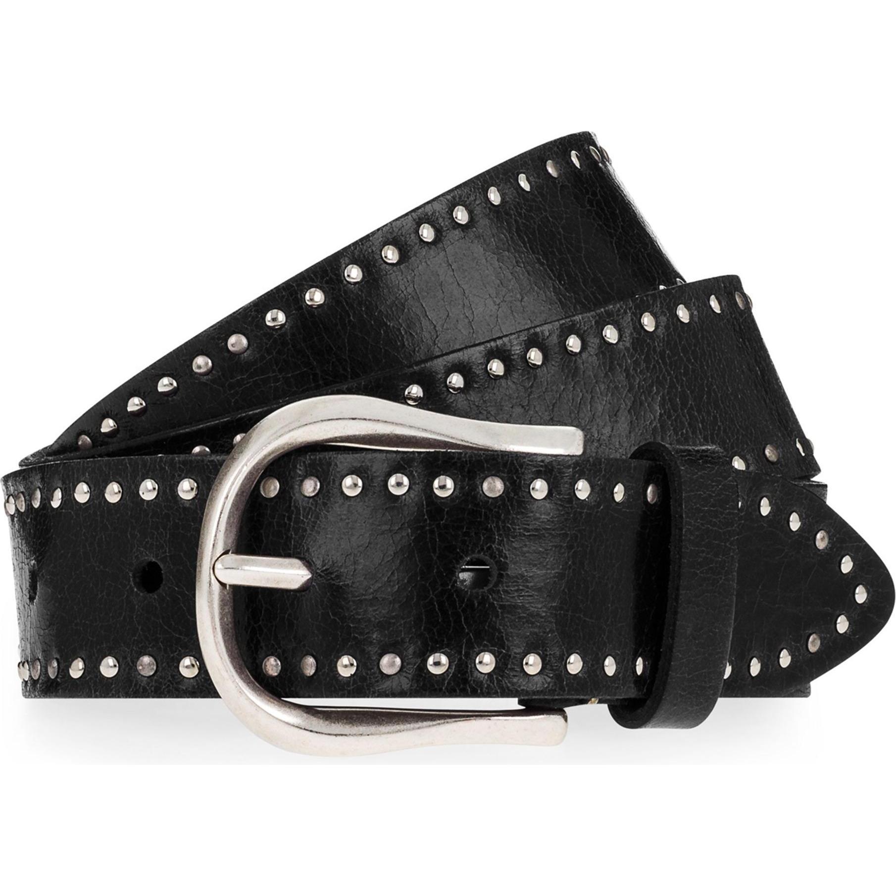 B.Belt, Damen, Gürtel, Nietengürtel Leder, Schwarz, (100)