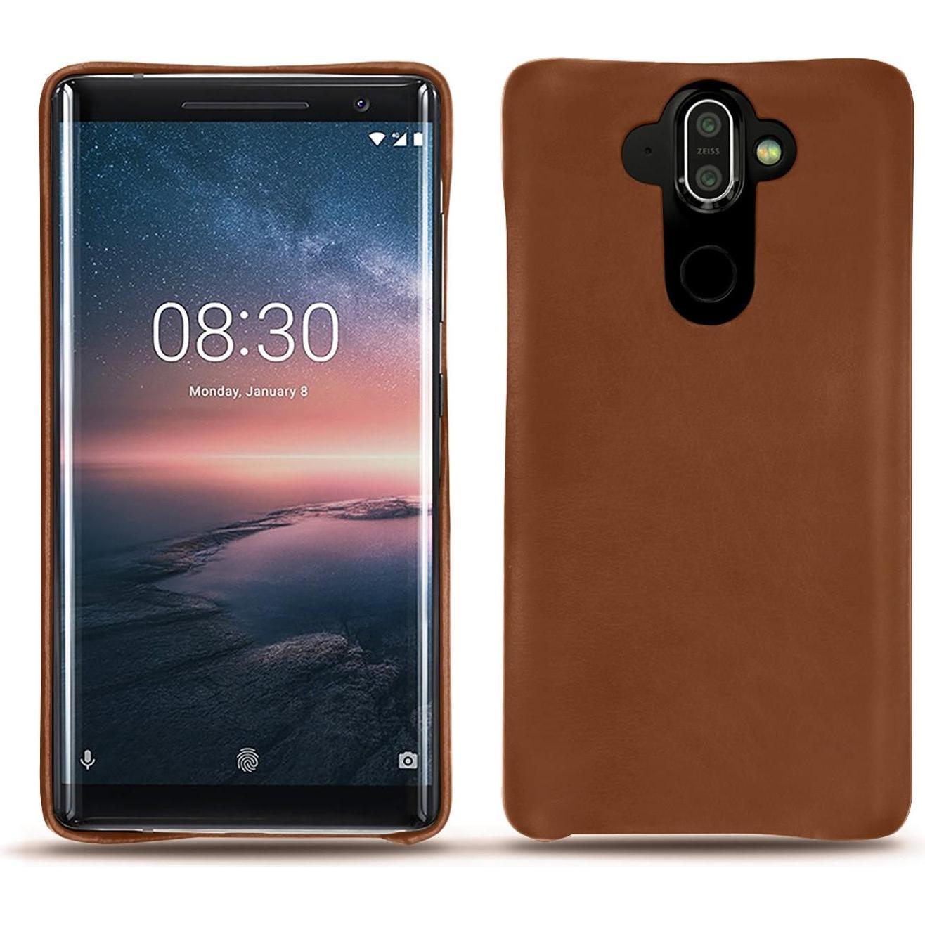 Noreve Lederschutzhülle (Nokia 8 Sirocco), Smartphone Hülle, Braun