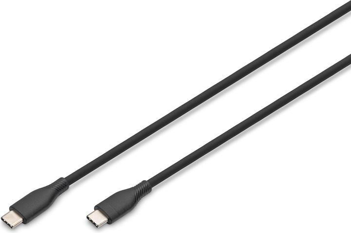 Produktbild Digitus USB-C Silikon Anschlusskabel, 1m, schwarz (1 m, USB 2.0, 60 W)