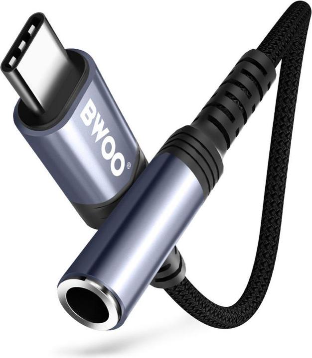 Bwoo Cavo adattatore audio BZ47 aux 3,5 mm a USB-C nero