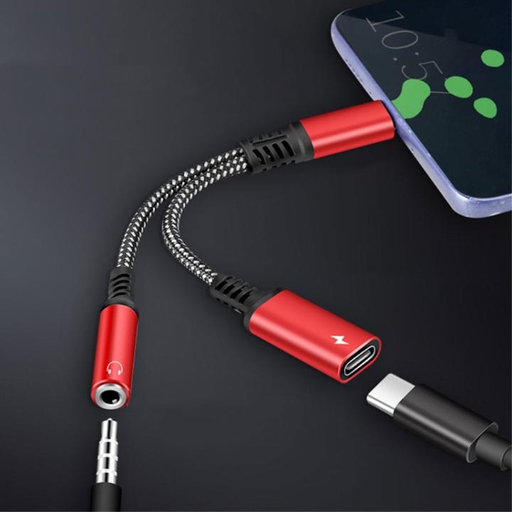 Produktbild Deltalabs USB C auf 3.5mm Kopfhöreranschluss und USB C Port Nylon Kabel mit Power Delivery (60W) (USB Typ C, USB Typ C, 3.5mm Klinke)