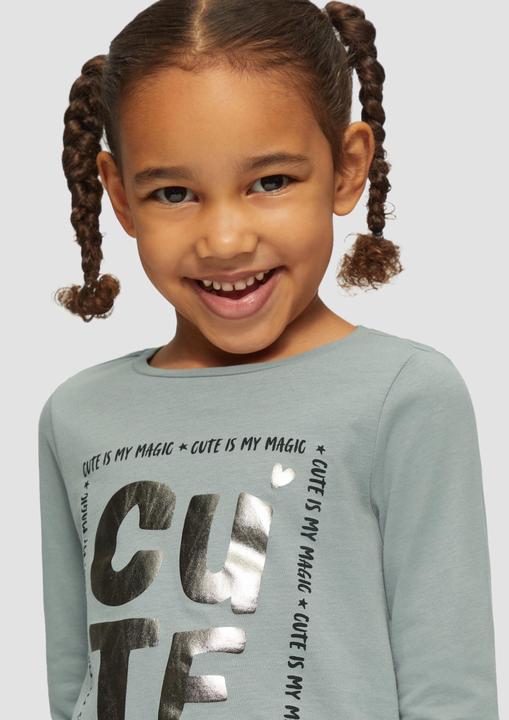 Produktbild S.Oliver T-Shirt Langarmshirt mit Foil-Print und Gummibund (104, 110)