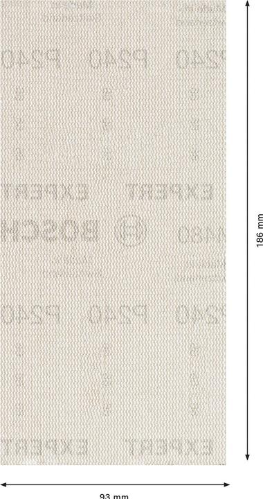 Image du produit Bosch Professional Zubehör Filet de ponçage pour ponceuse orbitale EXPERT M480 non perforé grain num 240 (L x l) 186 mm 93 10 (240)