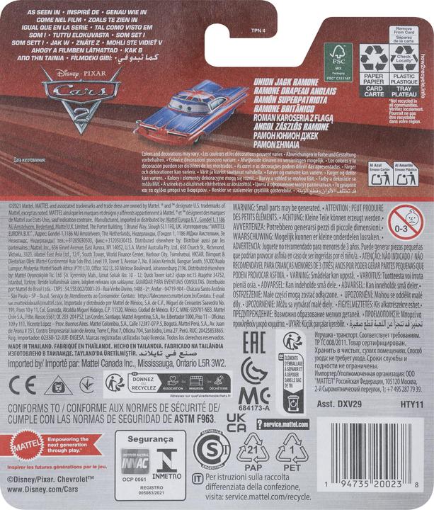 Actual product image Disney Cars 3 - The Cast - Union Jack Ramone