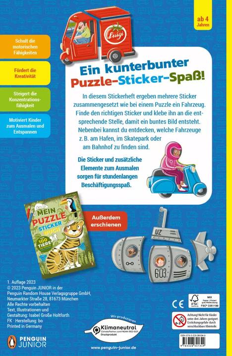 Image du produit Mon puzzle-autocollant coloré - Véhicules