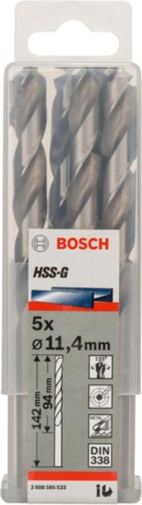 Actual product image Bosch Professional Zubehör PRO Metal HSS-G twist drill, 11.4 x 94 x 142 mm (11.4 mm)