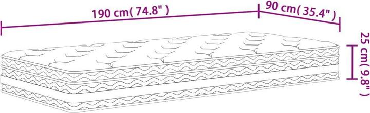 Produktbild vidaXL Taschenfederkern-Matratze (90 x 190 cm)