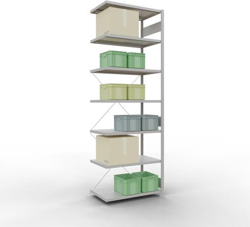 Produktbild Schulte Lagertechnik Stecksystem Anbauregal MULTIplus250 mit Kreuzstrebe