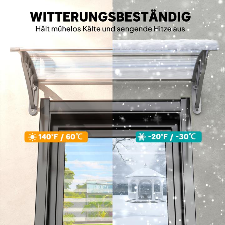 Image du produit Outsunny Vordach für Haustür Polycarbonat Silber