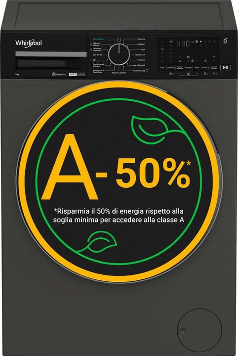 Whirlpool Waschmaschine 9 Kg WiFi A-50% Inverter (9 kg, Left)