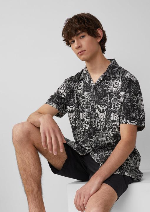 Produktbild S.Oliver Hemd Resort Fit: Baumwollhemd mit All-over-Print (XXL)