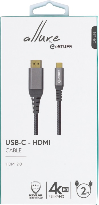 Produktbild eSTUFF USB-C - HDMI Cable 2m (2 m, HDMI)