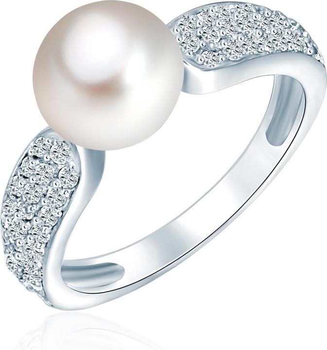 Produktbild Valero Pearls Damen Sterling Silber Zirkonia Süsswasser-Zuchtperle silber - 2206 (56, 925 Silber)