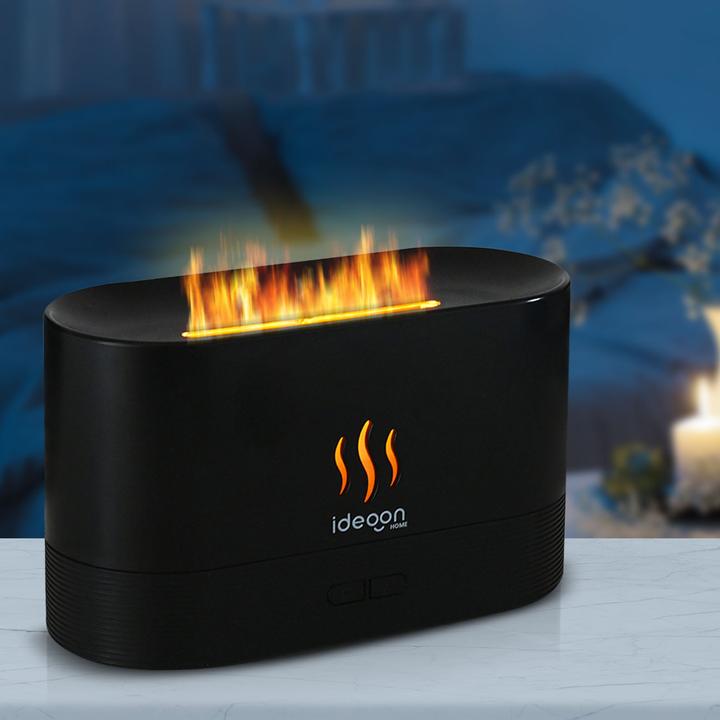 Ideoon Ultraschall-Aroma-Diffuser mit zuschaltbarem LED-Flammeneffekt (180 ml)