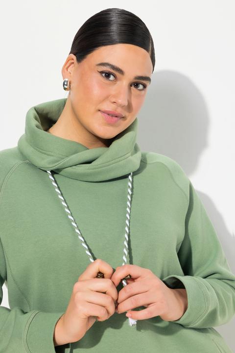 Actual product image Ulla Popken Drawstring Collar Long Sleeve Sweatshirt (42, 44)