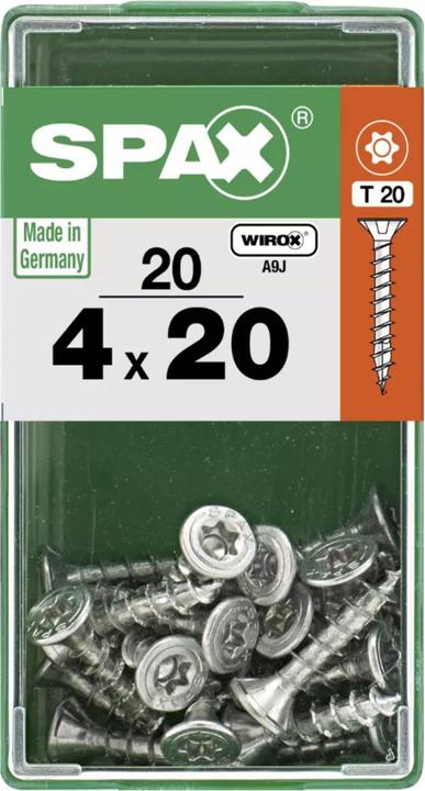 Produktbild Spax DIY Universal Senkkopf T-STAR plus VGW WIROX A9J 4x20 S 20 St. (20 Schrauben pro Stück)
