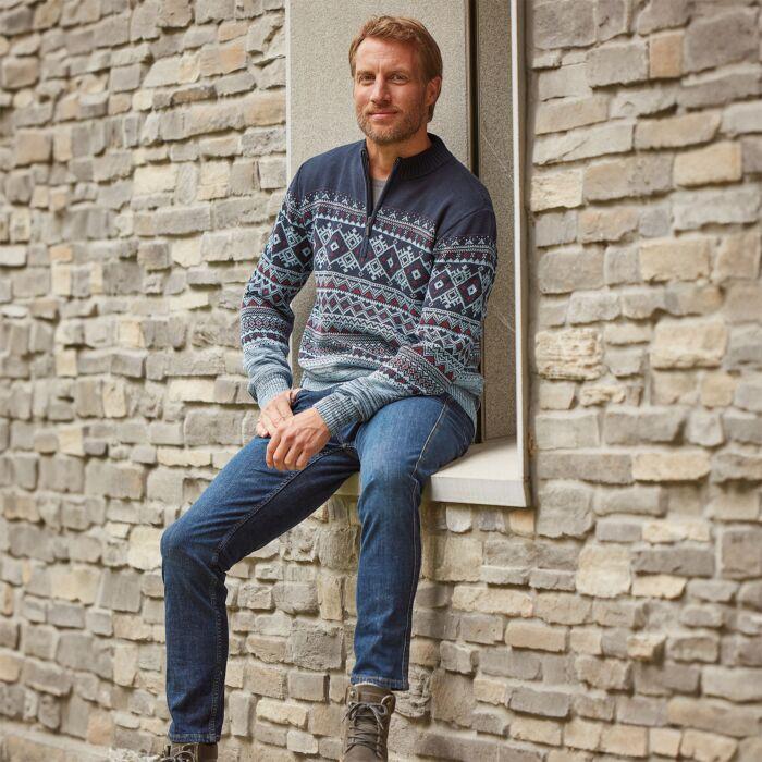 Produktbild Artime Norweger-Strickpullover mit Troyerkragen (XXL)