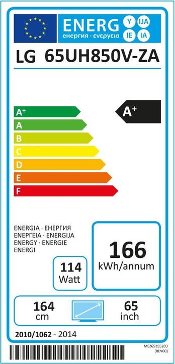 Etichetta energetica LG 65uh850v (65", LCD, 4K)
