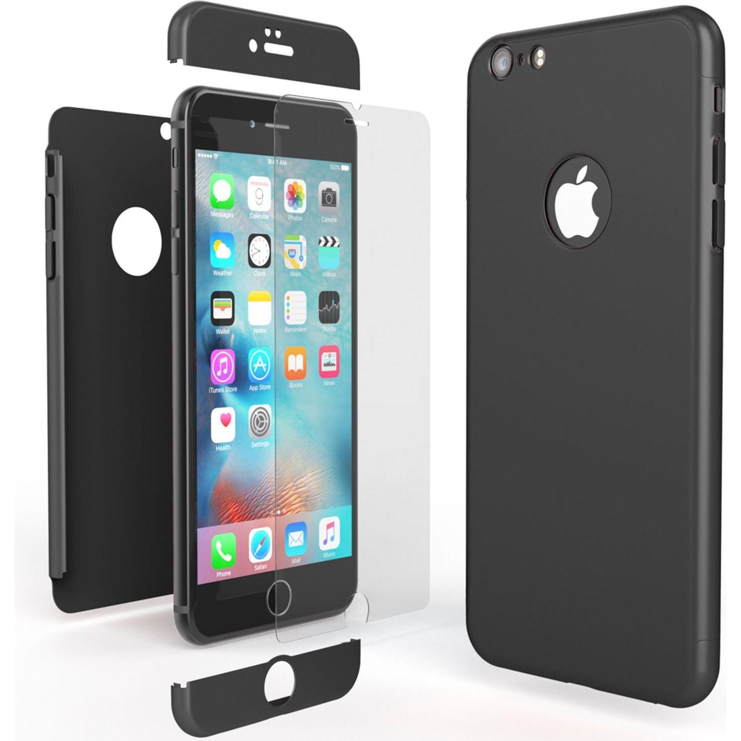 Thumbnail - Nalia 360 Grad Handyhülle (Apple iPhone 6), Smartphone Hülle, Schwarz