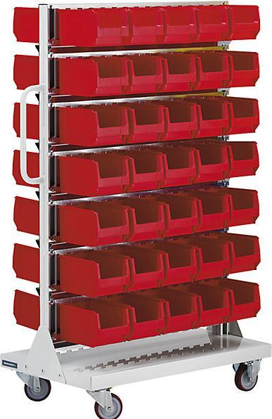 Actual product image eurokraft pro Mobile rack with open fronted storage bins