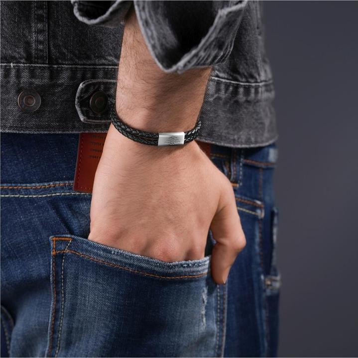 Produktbild Police Parallel Armband (21 cm, Leder, Edelstahl)