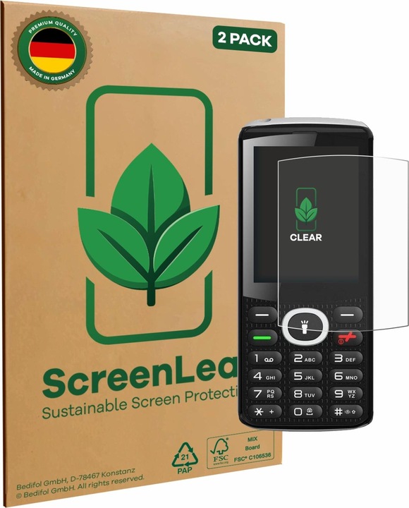 Produktbild ScreenLeaf Schutzfolie nachhaltiger Displayschutz Display Schutz Folie Klar Transparent (2 Stück, Onestyle B10)