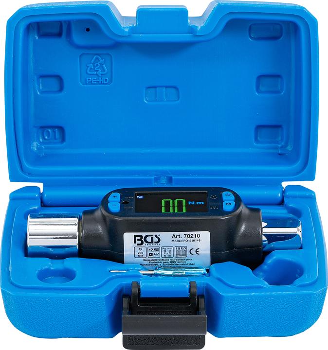 Produktbild BGS Digitaler Drehmoment-Adapter 12,5 mm (1/2") 40 - 200 Nm (1/2", 40 Nm, 200 Nm)