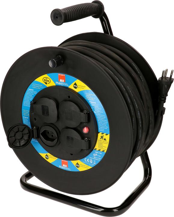 Max Hauri with hinged lid. Suitable for construction sites according to SUVA guidelines (50 m, 1.50 mm²)