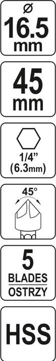 Actual product image Yato Countersink 6.3 - 20.5 mm (16.5 millimetres)