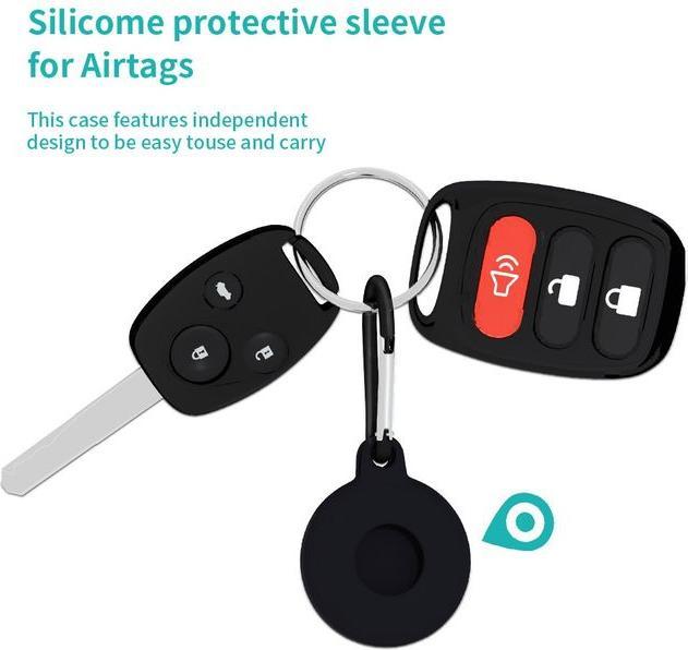 Actual product image MU Style AirTag Silicone Case Cover with Keychain