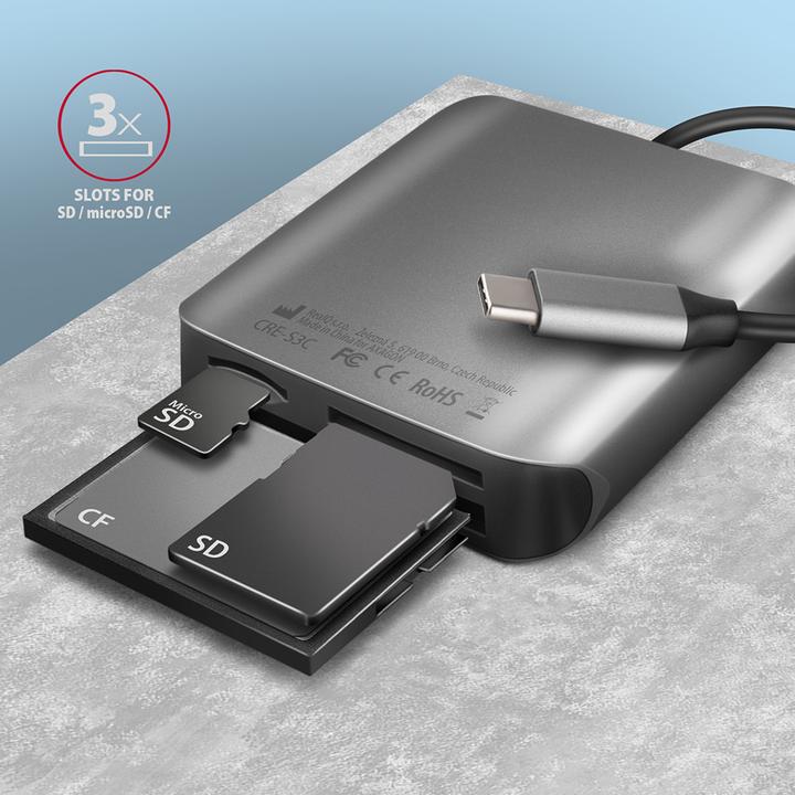 Actual product image Axagon CRE-S3C (USB-C)