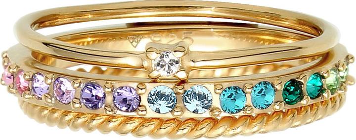 Actual product image Elli Crystal Ring, Multi-Color, Ring Set (62, 925 Silver)