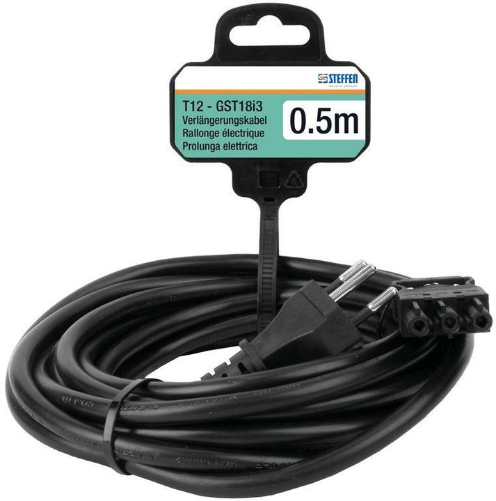 Immagine prodotto Steffen Verlängerungskabel Td 3x1.5mm² 0.5m T12-GST18i3 sw (0.50 m, GST18)