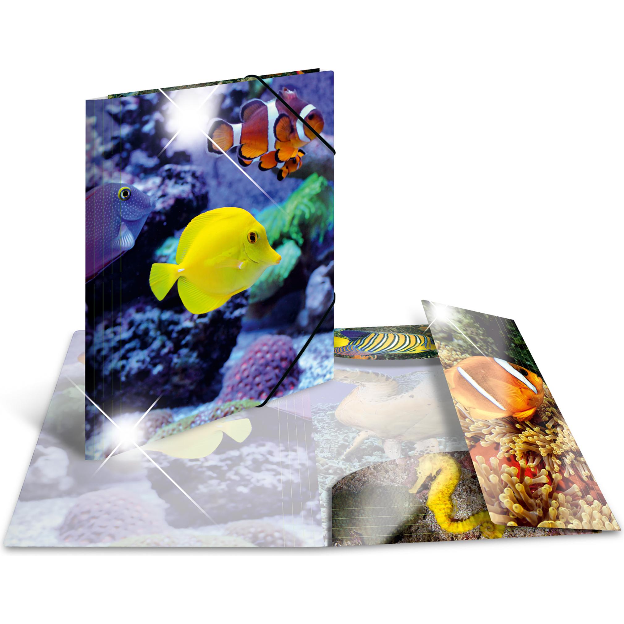 Herma, Mappe, Eckspannermappe "Fische", PP Glossy, DIN A4 Masse: (B)244 x (T)4 x (H)320 mm, mit 3 Innenklappen (A4, 1 x)